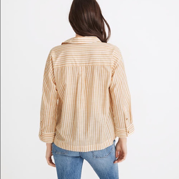 Madewell Stripe Button-Up Long Sleeve Top - Picture 2 of 3